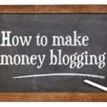 work online from home with link post blogging - how to make money blogging sign.