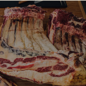 double dry-aged beef - This is a side of beef that has been going through the process of double dry-aging.