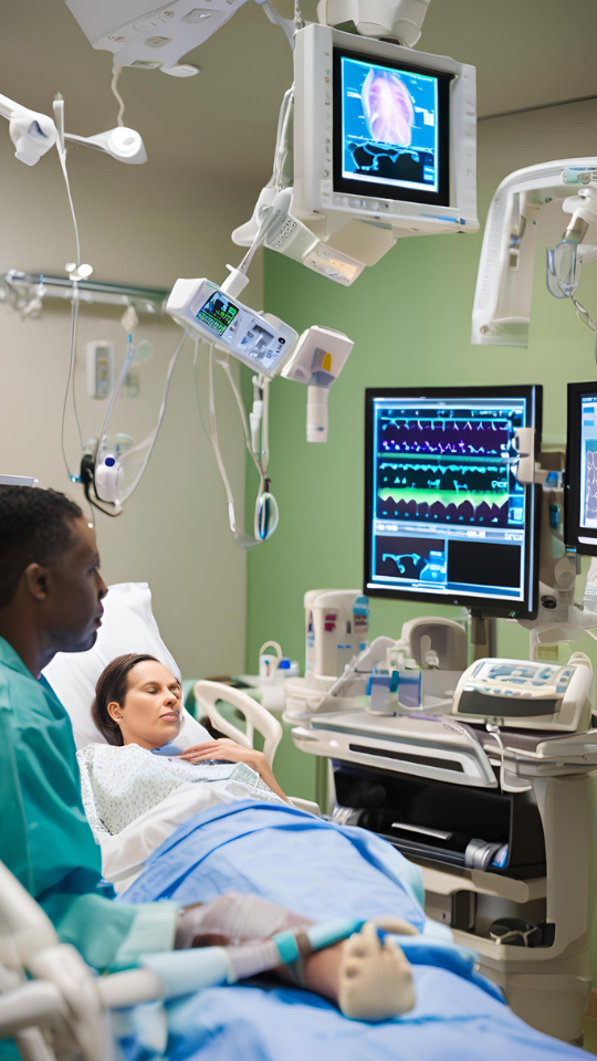 The Dark Side of the U.S. Beef Industry: From Calf to Table - Person in the hospital with medical equipment and doctor. 