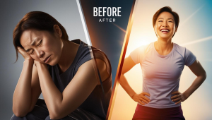Oops, We’re Sorry You Missed Out: Discover a New Era of Exclusive Offers - A before and after of a woman utilizing cutting-edge health and wellness tools