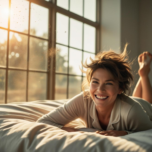 biohacking for weight loss - waking up from best sleep, rested and energized