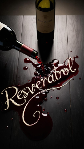 Reserve Review: Reserve vs. Red Wine – The Ultimate Antioxidant Powerhouse - Resveratrol (a red wine alternative) spelled out in spilled red wine on a table