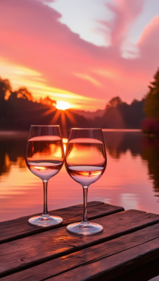 Exclusive Napa-Sonoma Wine - Create your own wine magic at sunset by the lake at sunset with a glass of Exclusive Napa-Sonoma Wine.