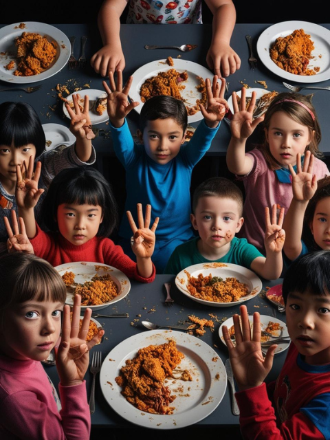 10/10 Kid-Friendly 5-Ingredient Easy Ravioli Lasagna - Group of kids voting on their meal.