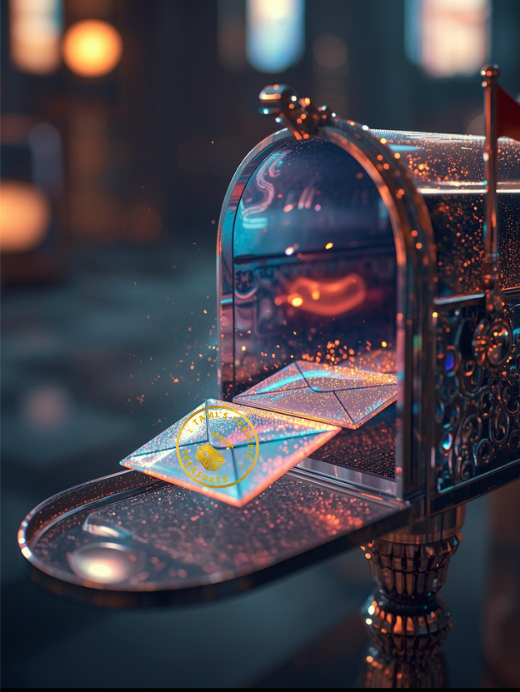 Best Gifts for Every Occasion - shiny metallic mailbox with a couple letters floating out of it.
