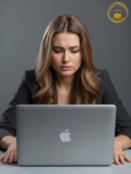 Turning Linktree into a Money Tree - Woman looking intently at laptop slightly confused