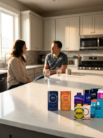 Couple with a manageable supplement routine.