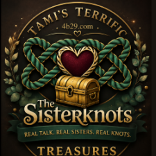 Tami*s Thread Within The Sisterknots | Finding Everyday Treasures in Life - Tamis Terrific Treasures and The Sisterknots logo mashup